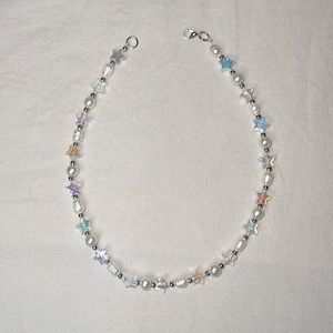 Fluorescent Star and Pearl Choker
